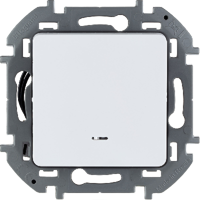 Переключатель одноклавишный с подсветкой/индикацией INSPIRIA 10 AX 250 В~ белый