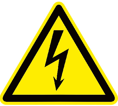Знак пластик ''Опасность поражения электрическим током (Молния)'' W08 (100х100мм)