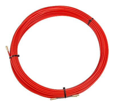 Протяжка кабельная (мини УЗК в бухте), стеклопруток, d=3,5 мм, 25 м, красная, REXANT