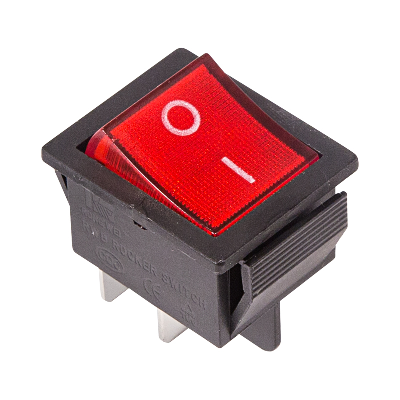 Выключатель клавишный 250V 16А (4с) ON-OFF красный с подсветкой (RWB-502, SC-767, IRS-201-1) (в упак. 1шт.), REXANT