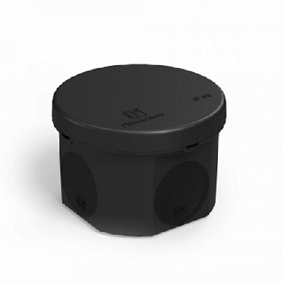 Коробка распределительная для прямогомонтажа двухкомпонентная безгалогенная (HF) черная70х50 (168шт/кор)