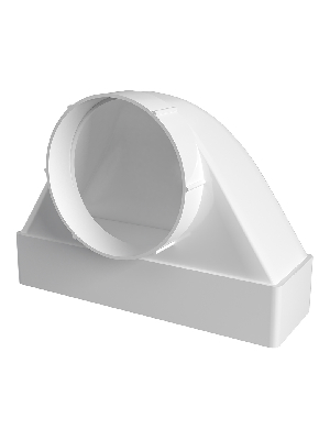 Соединитель угловой 90° пластиковый для плоских каналов с фланцевыми воздухораспределителями 60х204/D100