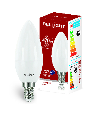 Лампа LED 5Вт 4000K 470Лм E14  Свеча Bellight