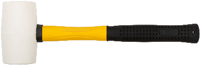 Киянка резиновая белая, фиберглассовая ручка 50 мм (340 гр)