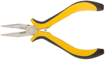 Тонконосы ''мини'' Профи, никелированное покрытие, черно-желтые мягкие ручки 125 мм