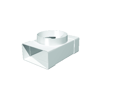Соединитель Т-образный пластиковый для плоских каналов с фланцевыми воздухораспределителями 60х120/D100