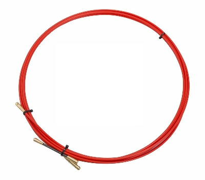 Протяжка кабельная (мини УЗК в бухте), стеклопруток, d=3.5 мм 5 м красная, REXANT