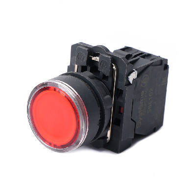 Кнопка SB5 с подсветкой в сборе модульная 22мм красная пластик 24ВDC 1НЗ