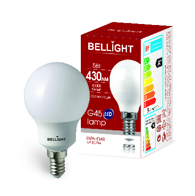 Лампа LED 5Вт 3000K 470Лм E14  Свеча Bellight