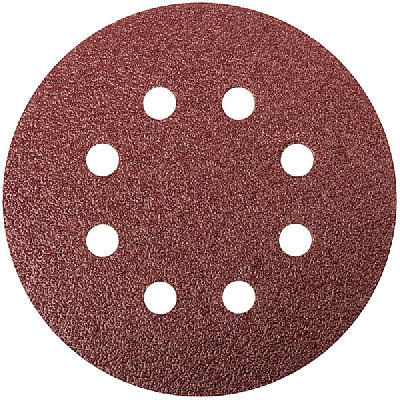 Круги шлифовальные с отверстиями (липучка), алюминий-оксидные, 125 мм, 5 шт Р 150