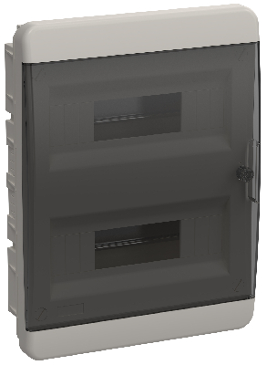 TEKFOR Корпус пластиковый ЩРВ-П-24 IP41 черная прозрачная дверь IEK