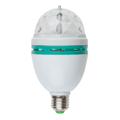 Светодиодный светильник-проектор ULI-Q301 Серия DISCO, многоцветный ТМ VOLPE Работа от сети 220В Для установки в электропатрон E27 Цвет корпуса - белый.